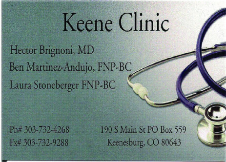 Keene Clinic Business Card